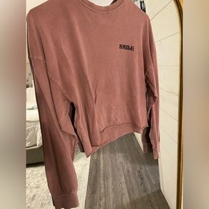 Smile cropped long sleeve tee